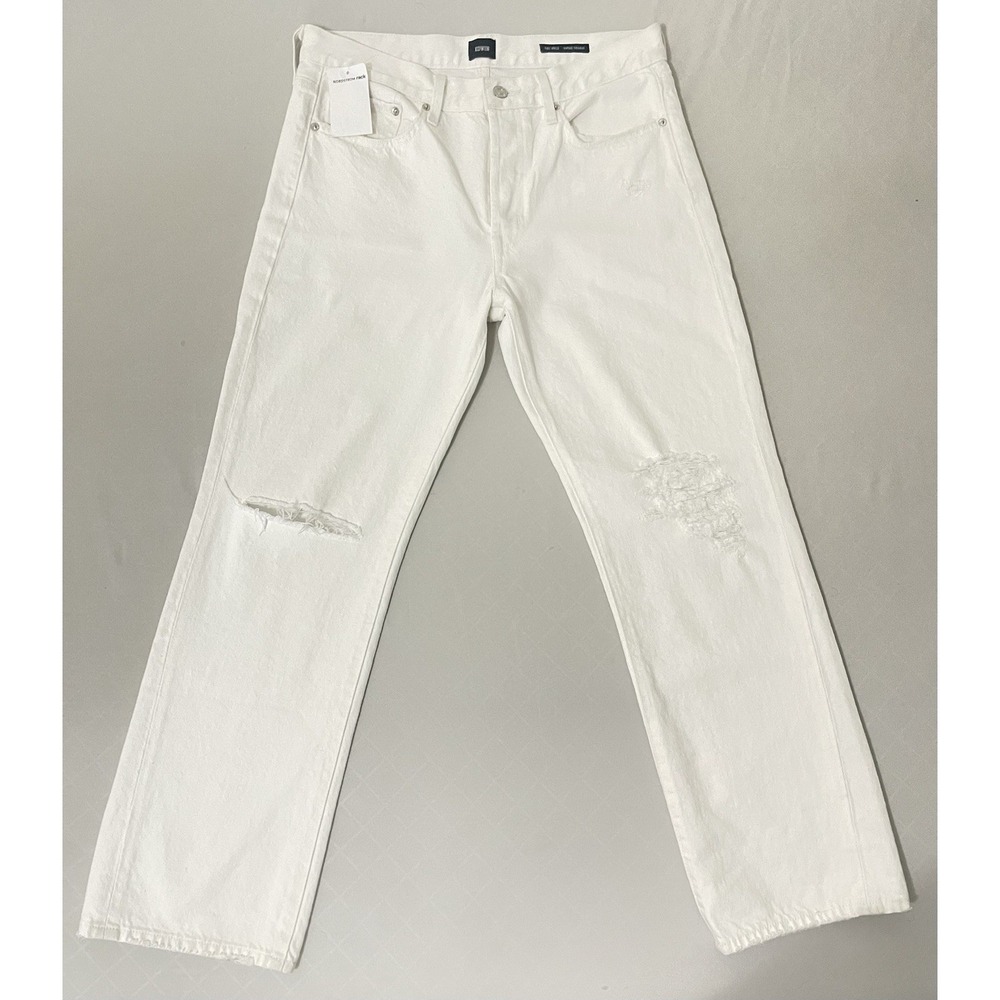 NWT Edwin Womens Kali Ankle Vintage Straight Jeans 29 US 8 White Distressed
